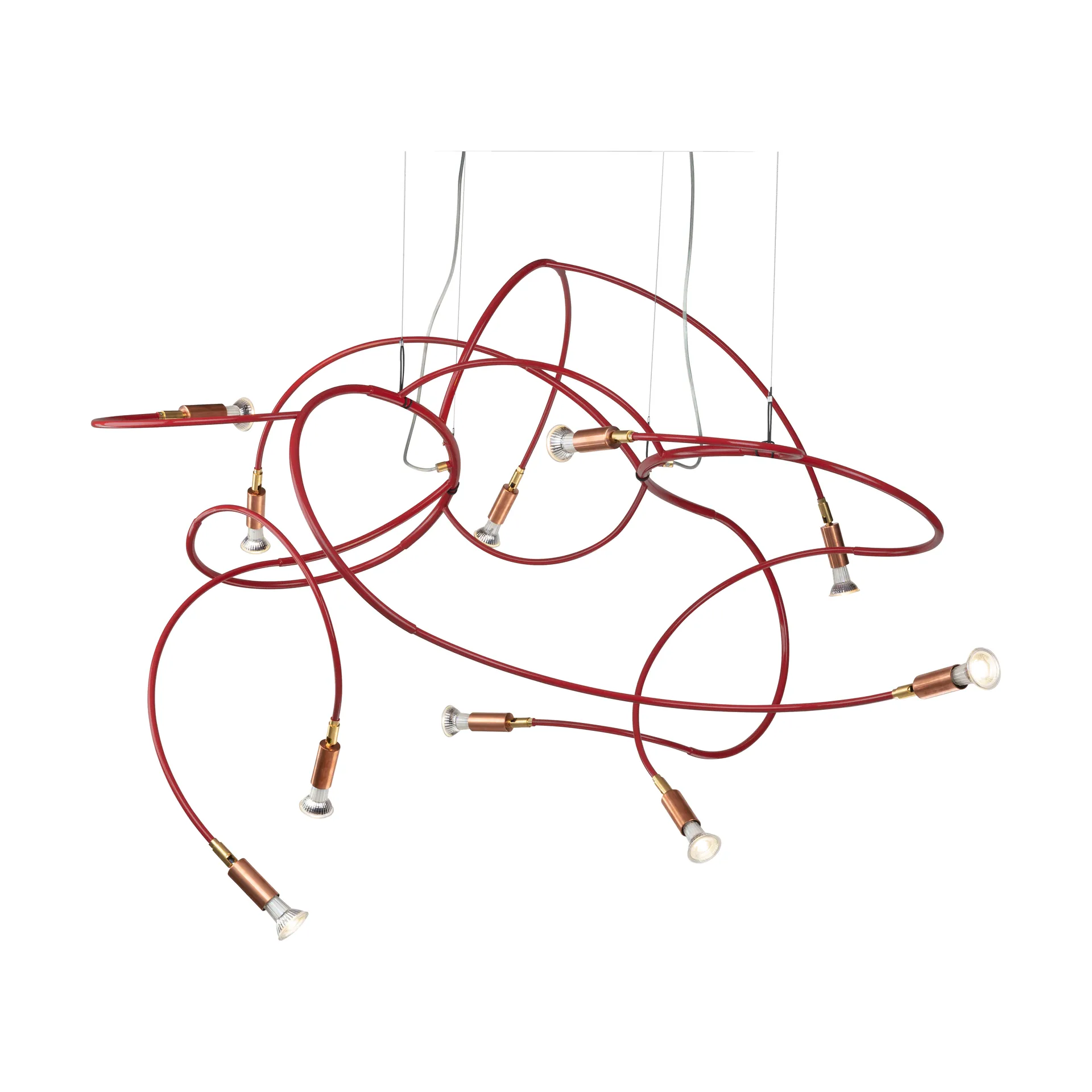 Andromeda ceiling lamp 108 cm, Red steel Örsjö Belysning