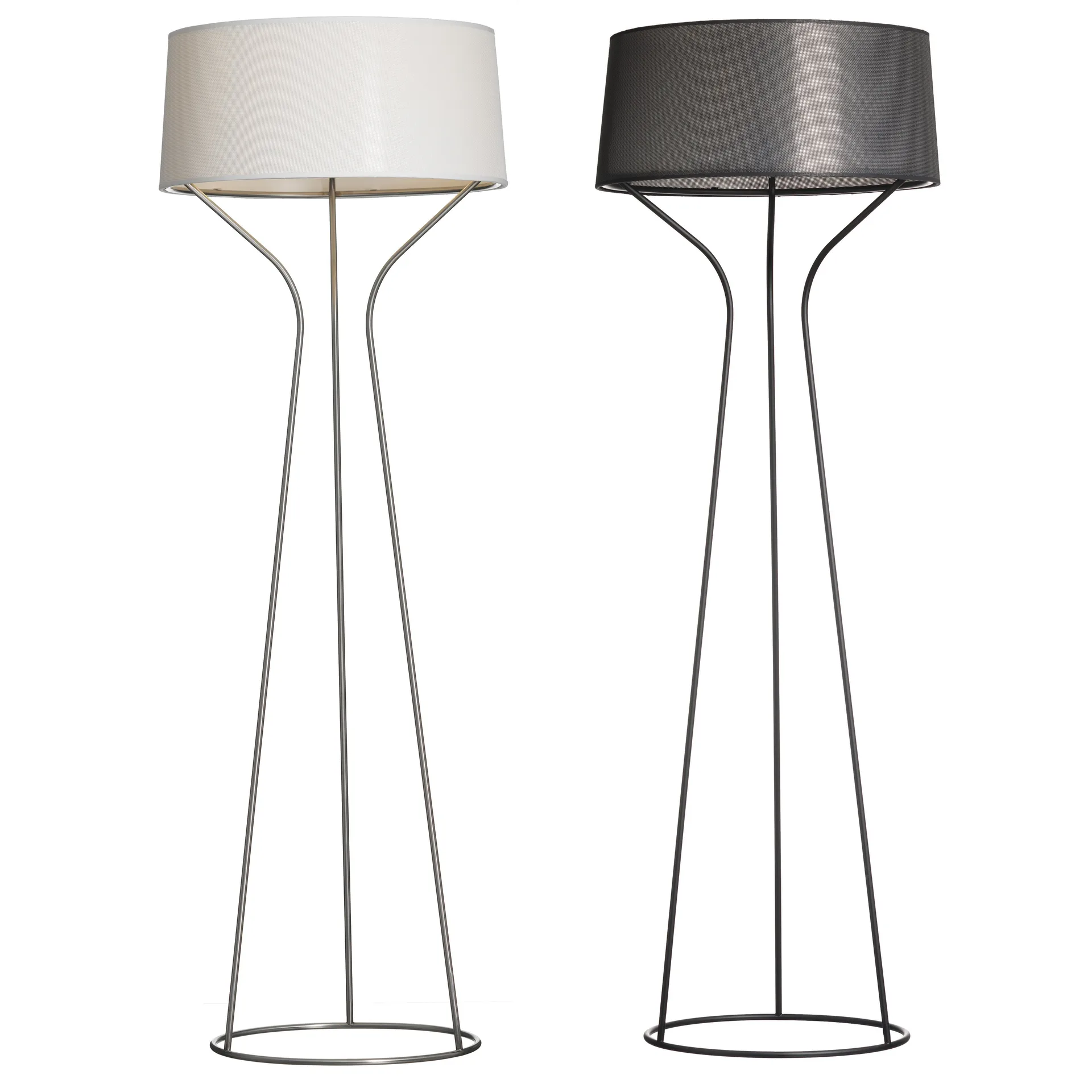 Aria floor lamp, black-lacquered, black shade Örsjö Belysning