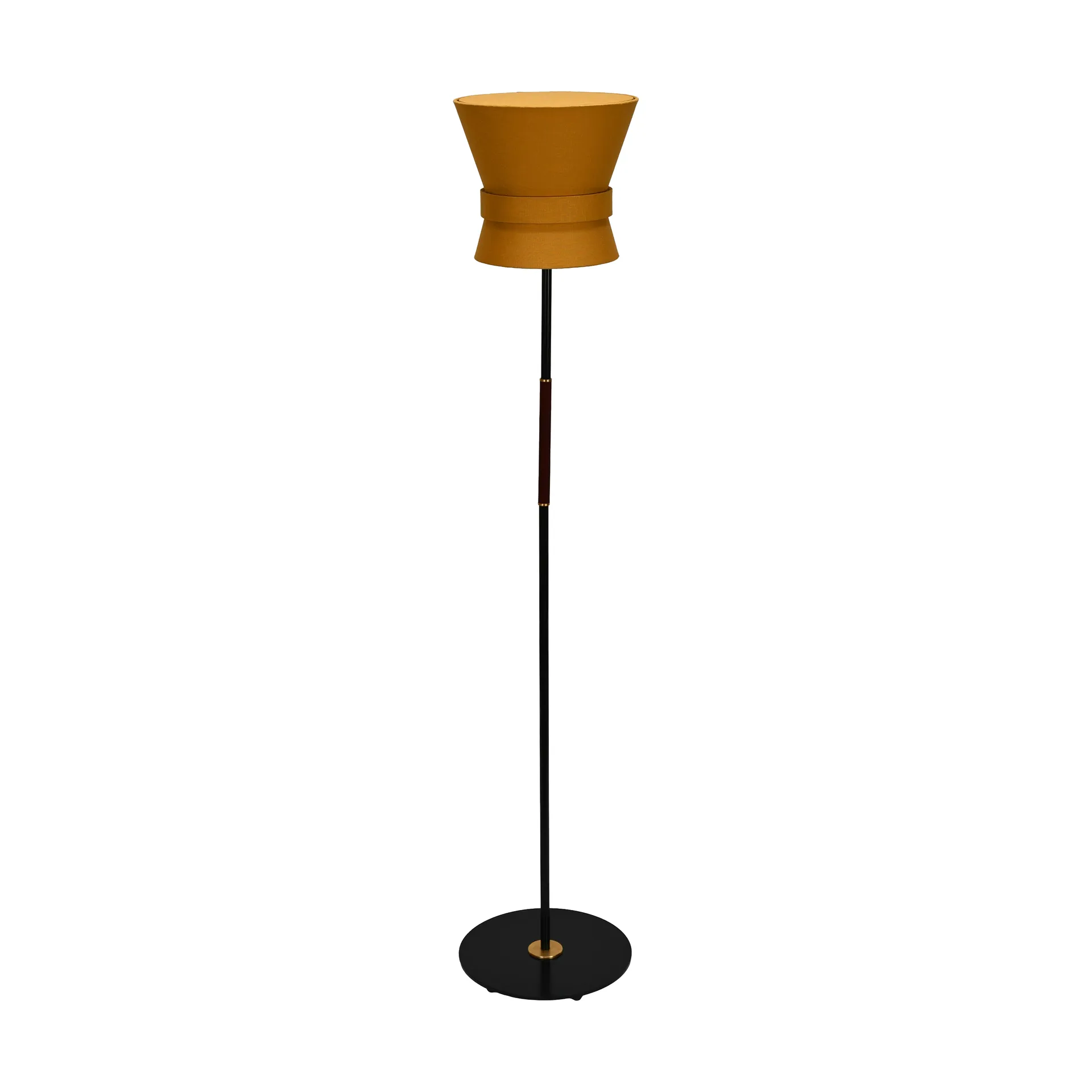 Bow floor lamp, Black-yellow ochre, small 147 cm Örsjö Belysning
