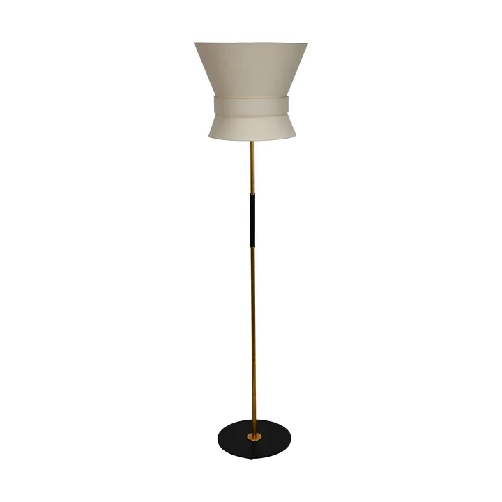 Bow floor lamp - Raw brass-cream white, large 159 cm - Örsjö Belysning