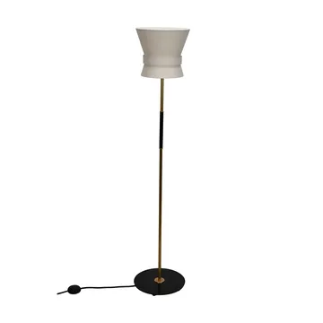 Bow floor lamp - Raw brass-cream white, small 147 cm - Örsjö Belysning