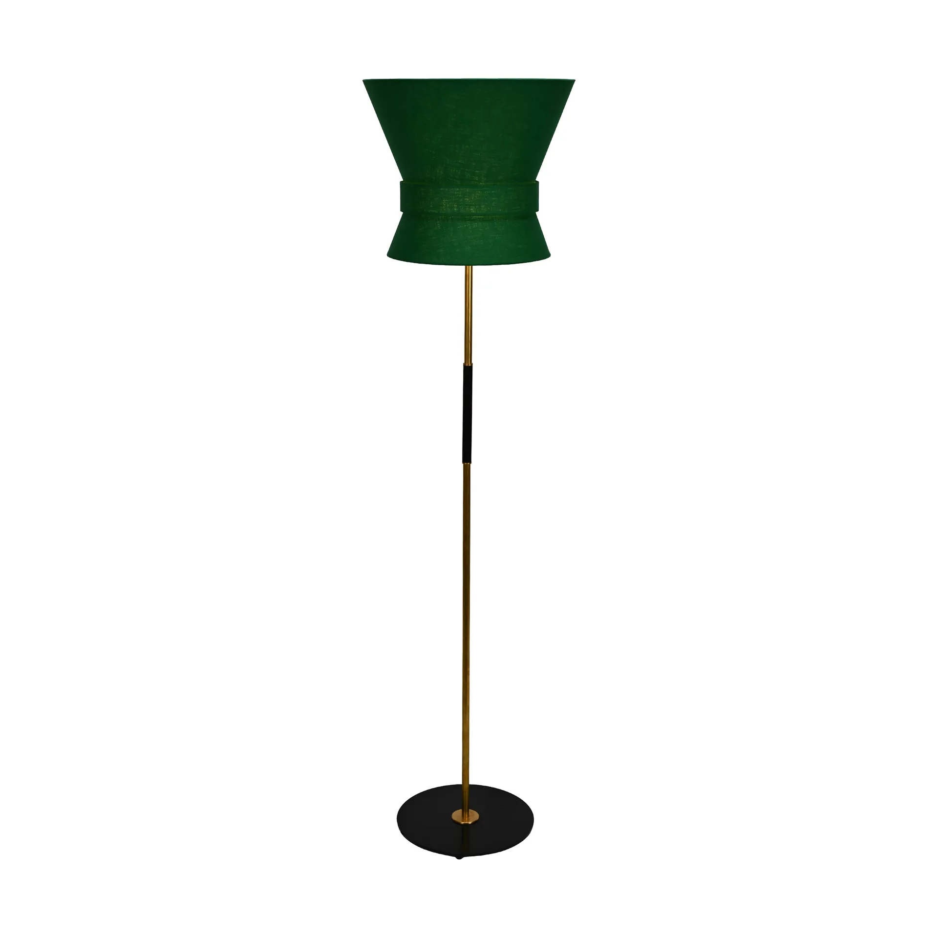Bow floor lamp, Raw brass-emerald green, large 159 cm Örsjö Belysning