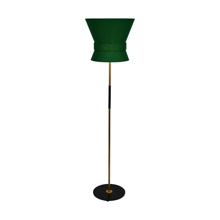 Bow floor lamp - Raw brass-emerald green, large 159 cm - Örsjö Belysning