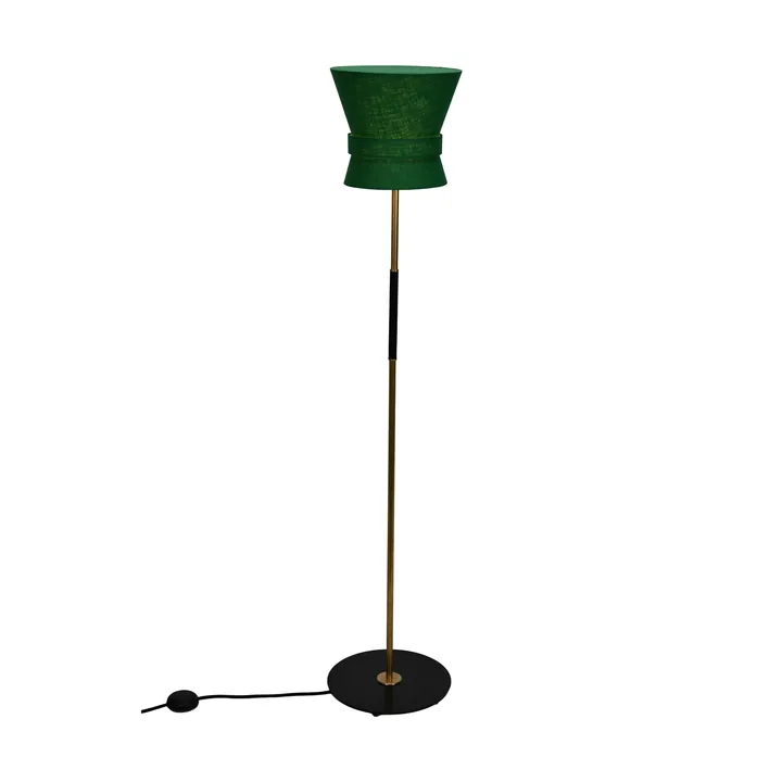 Bow floor lamp - Raw brass-emerald green, small 147 cm - Örsjö Belysning