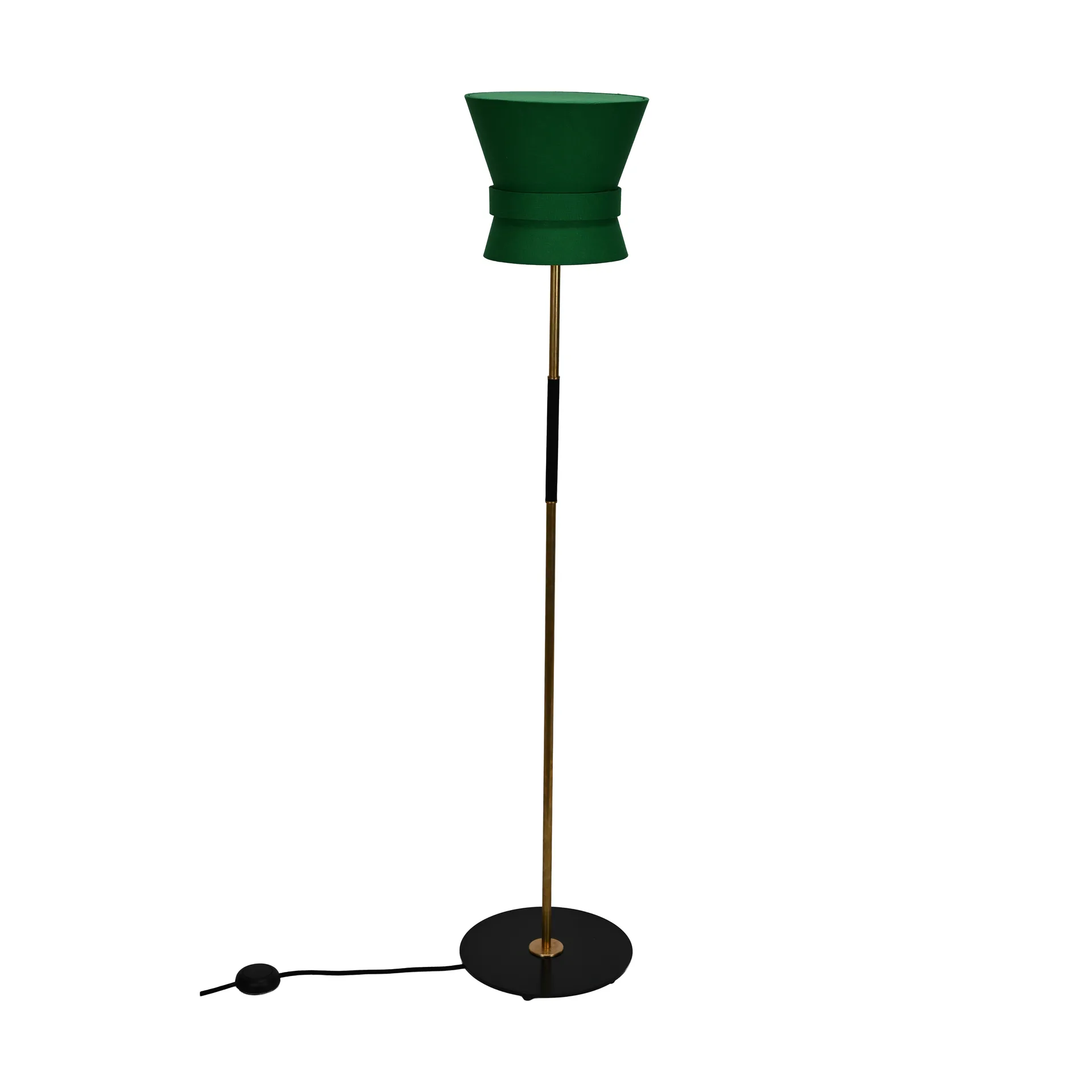 Bow floor lamp, Raw brass-emerald green, small 147 cm Örsjö Belysning
