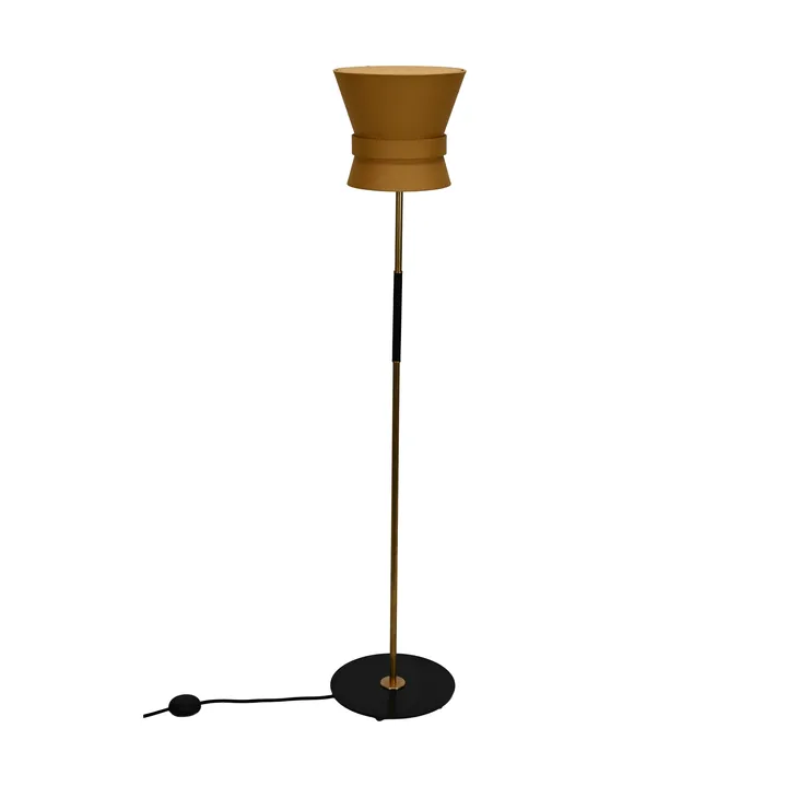 Bow floor lamp - Raw brass-yellow ochre, small 147 cm - Örsjö Belysning