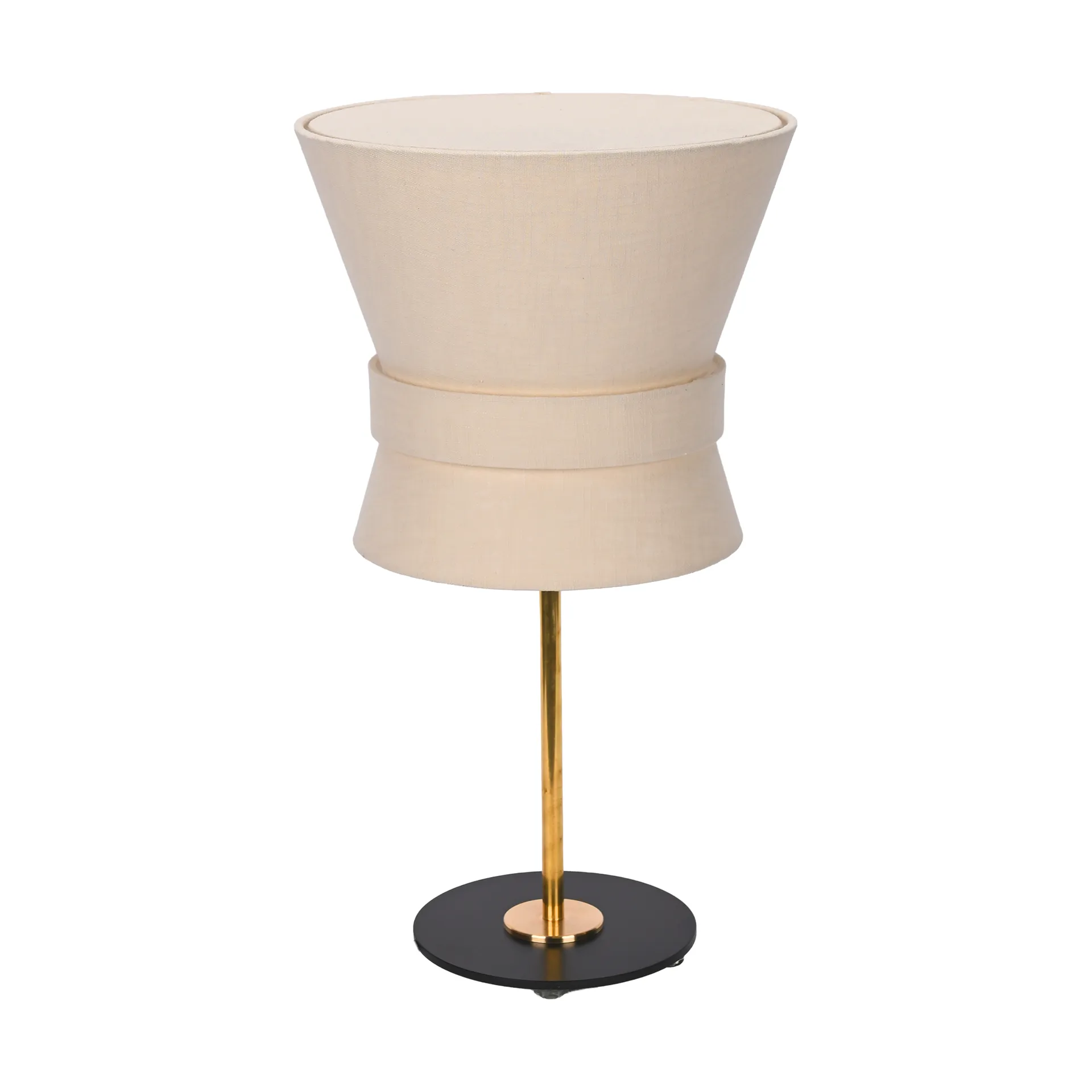 Bow table lamp, Raw brass-cream white, small 50 cm Örsjö Belysning