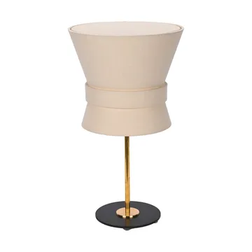 Bow table lamp - Raw brass-cream white, small 50 cm - Örsjö Belysning