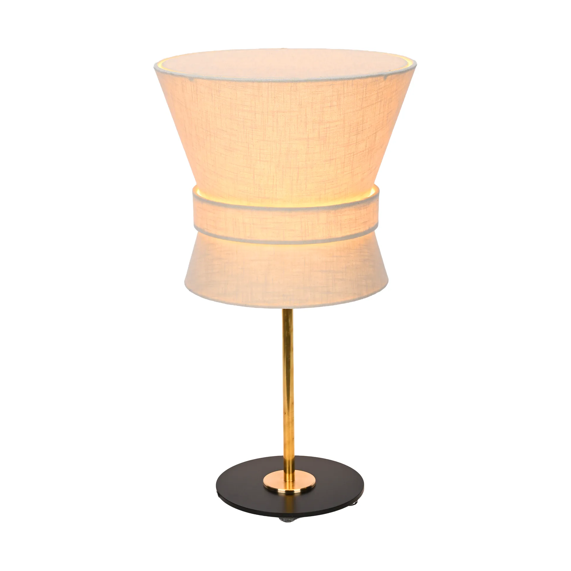 Bow table lamp, Raw brass-cream white, small 50 cm Örsjö Belysning