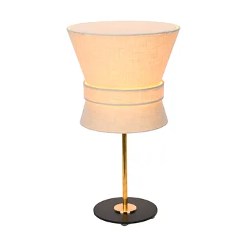 Bow table lamp - Raw brass-cream white, small 50 cm - Örsjö Belysning