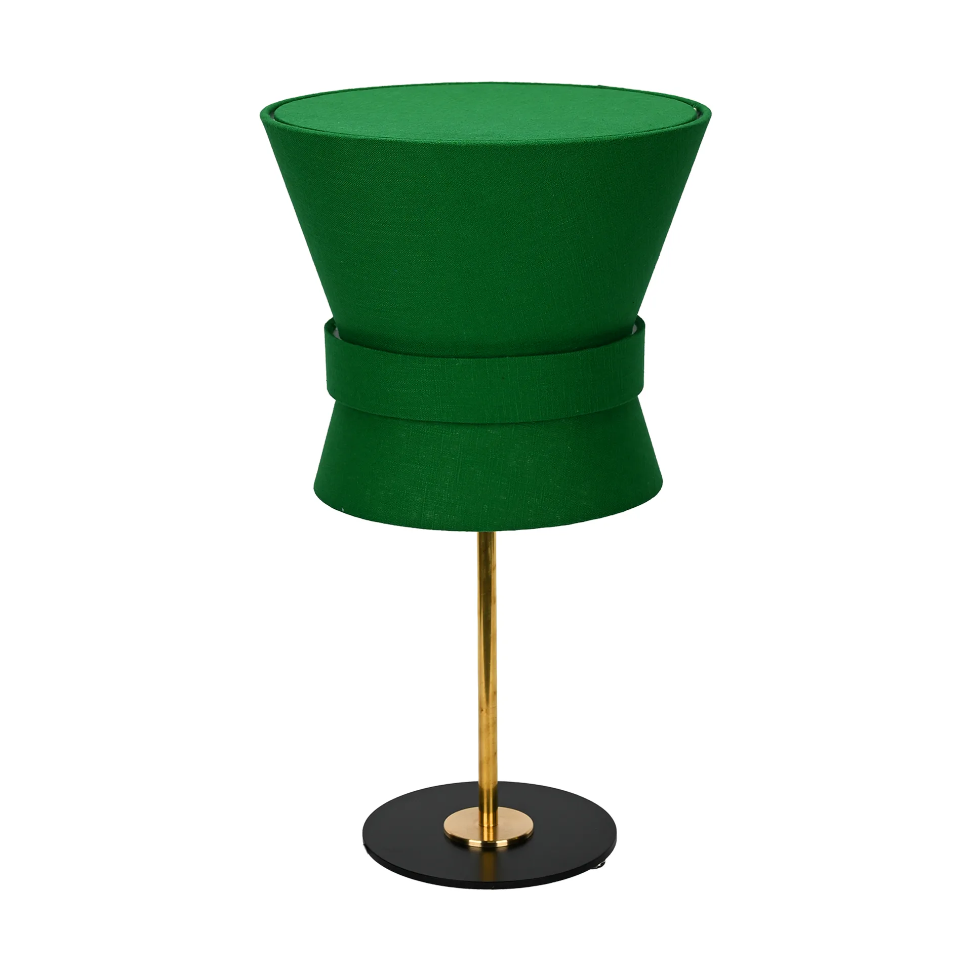 Bow table lamp, Raw brass-emerald green, small 50 cm Örsjö Belysning