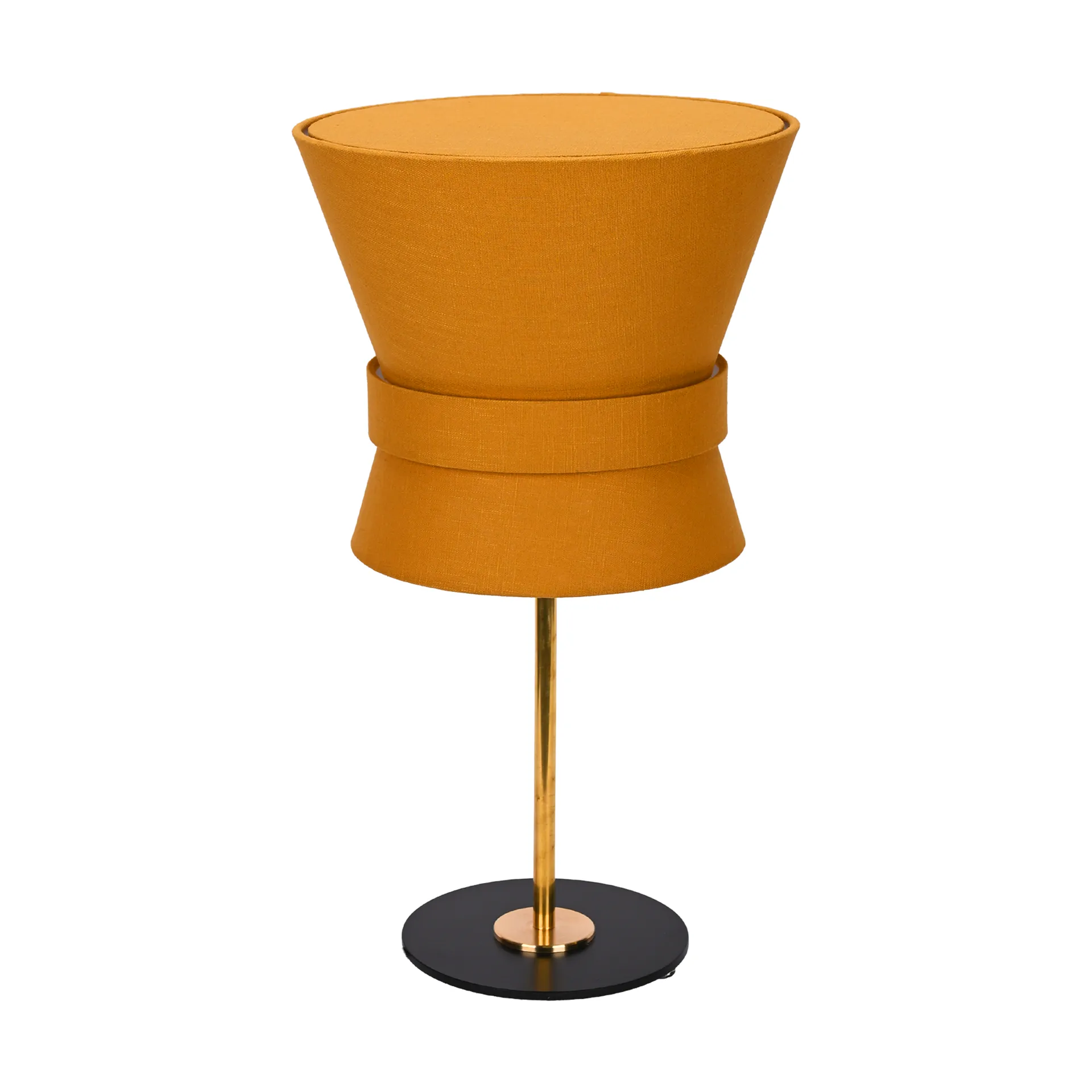 Bow table lamp, Raw brass-yellow ochre, small 50 cm Örsjö Belysning