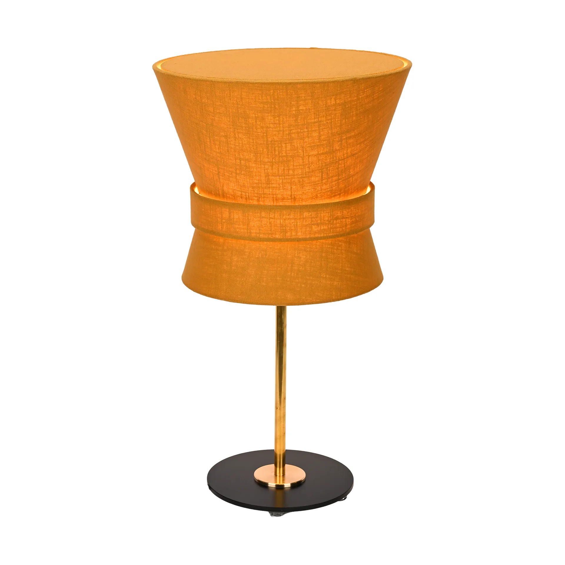 Bow table lamp, Raw brass-yellow ochre, small 50 cm Örsjö Belysning