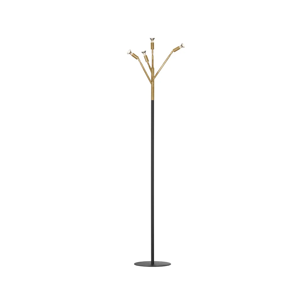 Örsjö Belysning Kvist 4 floor lamp Brass-black | Scandinavian Design | Floor lamps | Gold-coloured