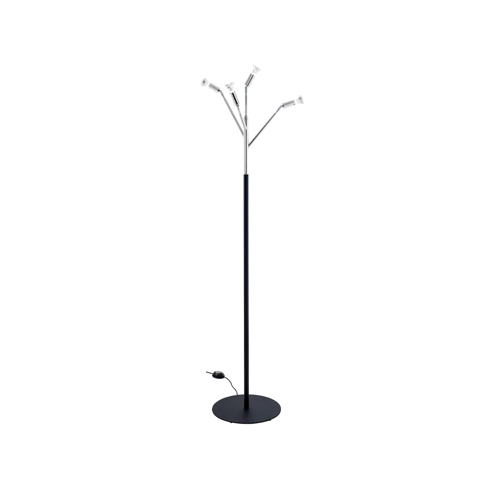 Kvist 4 floor lamp, Nickle plated brass-black Örsjö Belysning