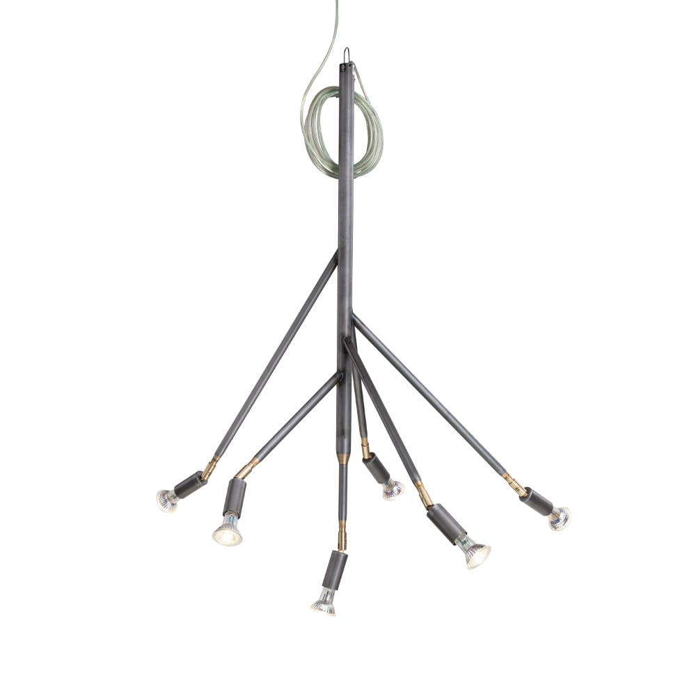 Örsjö Belysning Kvist 6 pendant lamp Raw steel | Scandinavian Design | Pendant lamps | Grey