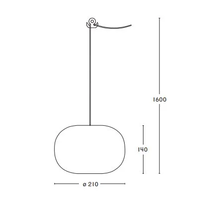 Pebble pendant plump, oxide red-glass Örsjö Belysning