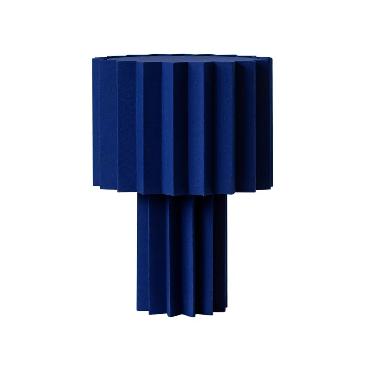 Plissé table lamp textile - Blue, 40,9 cm - Örsjö Belysning