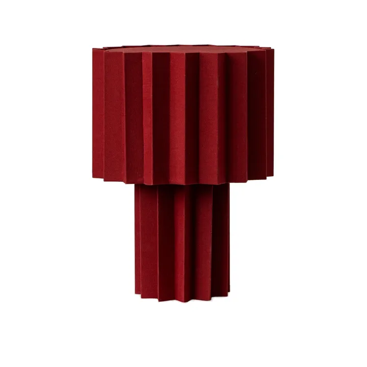 Plissé table lamp textile - Red, 40,9 cm - Örsjö Belysning