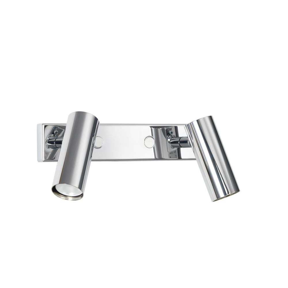 Örsjö Belysning Puck Dubbel wall lamp Chrome, led | Scandinavian Design | Wall lights | Silver-coloured