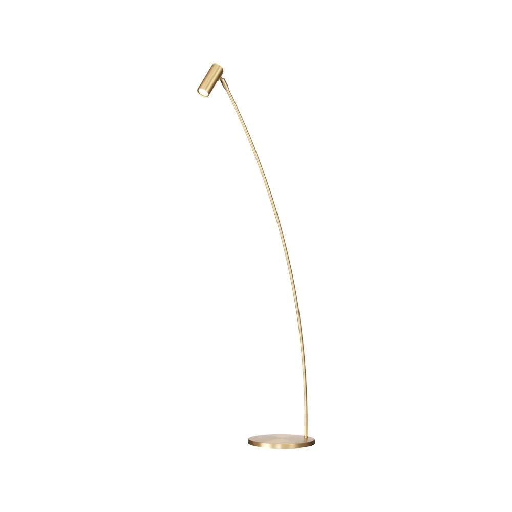 Puck floor lamp, Matte brushed brass Örsjö Belysning