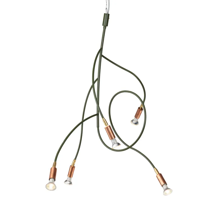 Ranka 5 ceiling lamp - Olive green - Örsjö Belysning