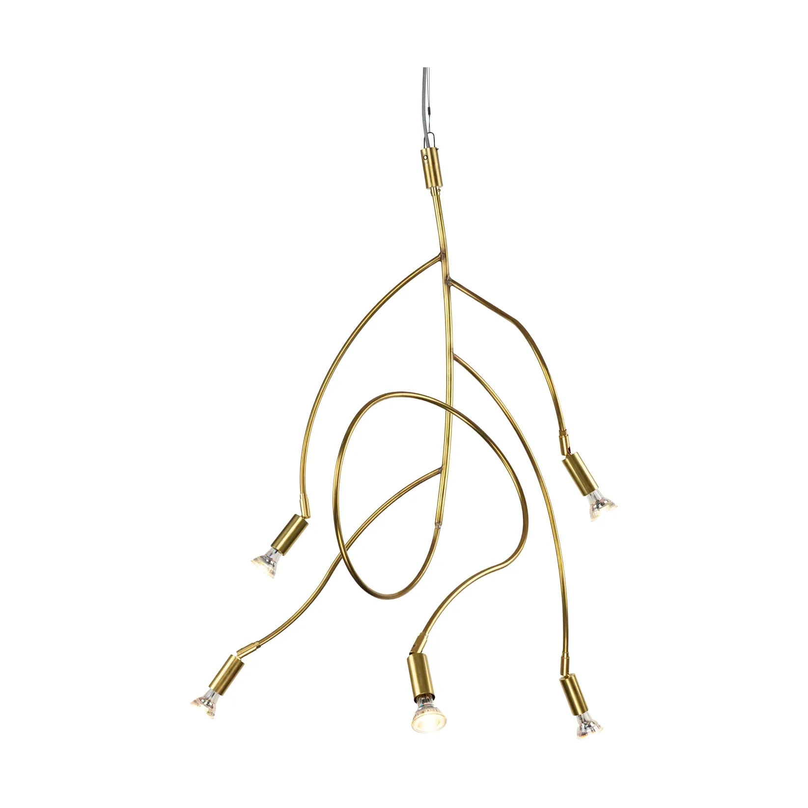 Ranka 5 ceiling lamp, Raw brass Örsjö Belysning