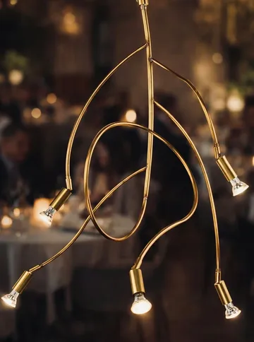 Ranka 5 ceiling lamp - Raw brass - Örsjö Belysning