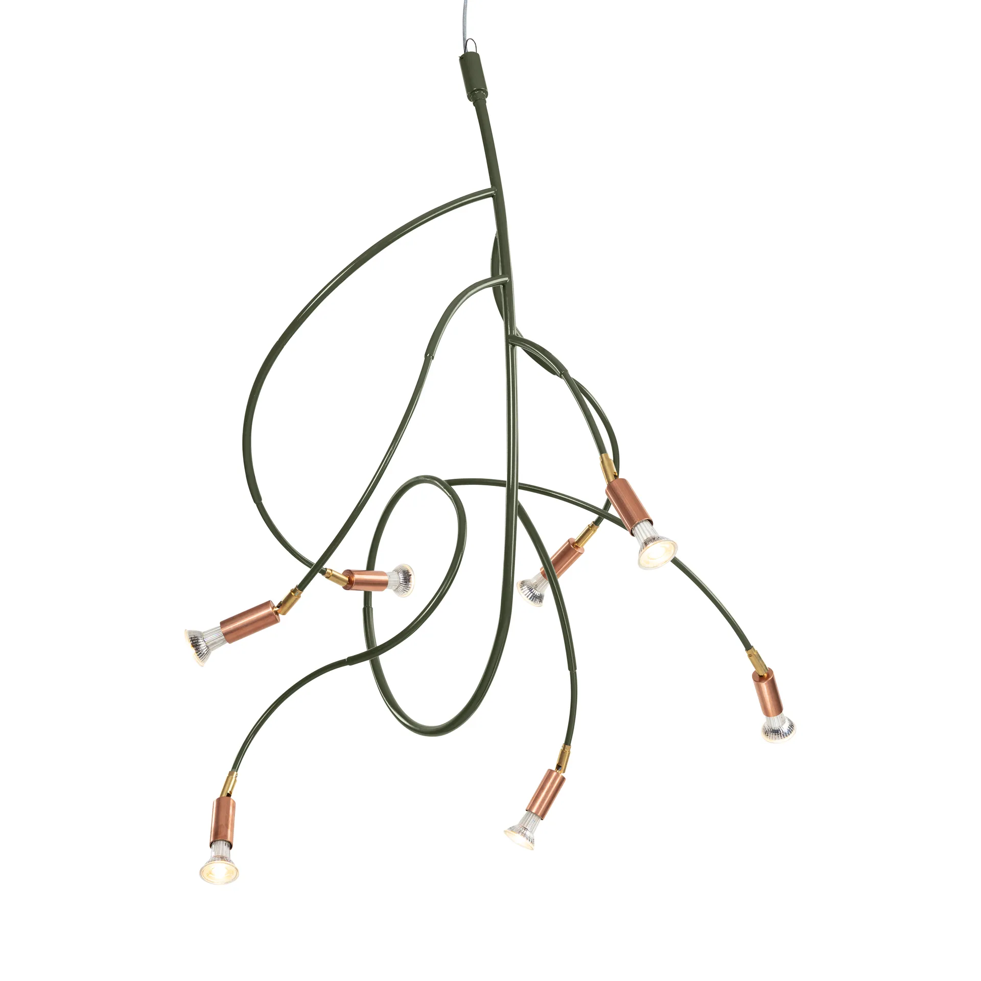 Ranka 7 ceiling lamp, Olive green Örsjö Belysning