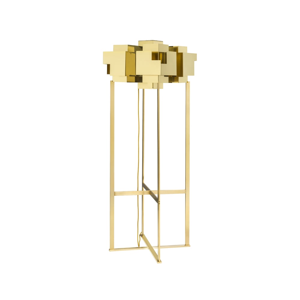 Örsjö Belysning Skyline floor lamp Brass raw | Scandinavian Design | Floor lamps | Gold-coloured
