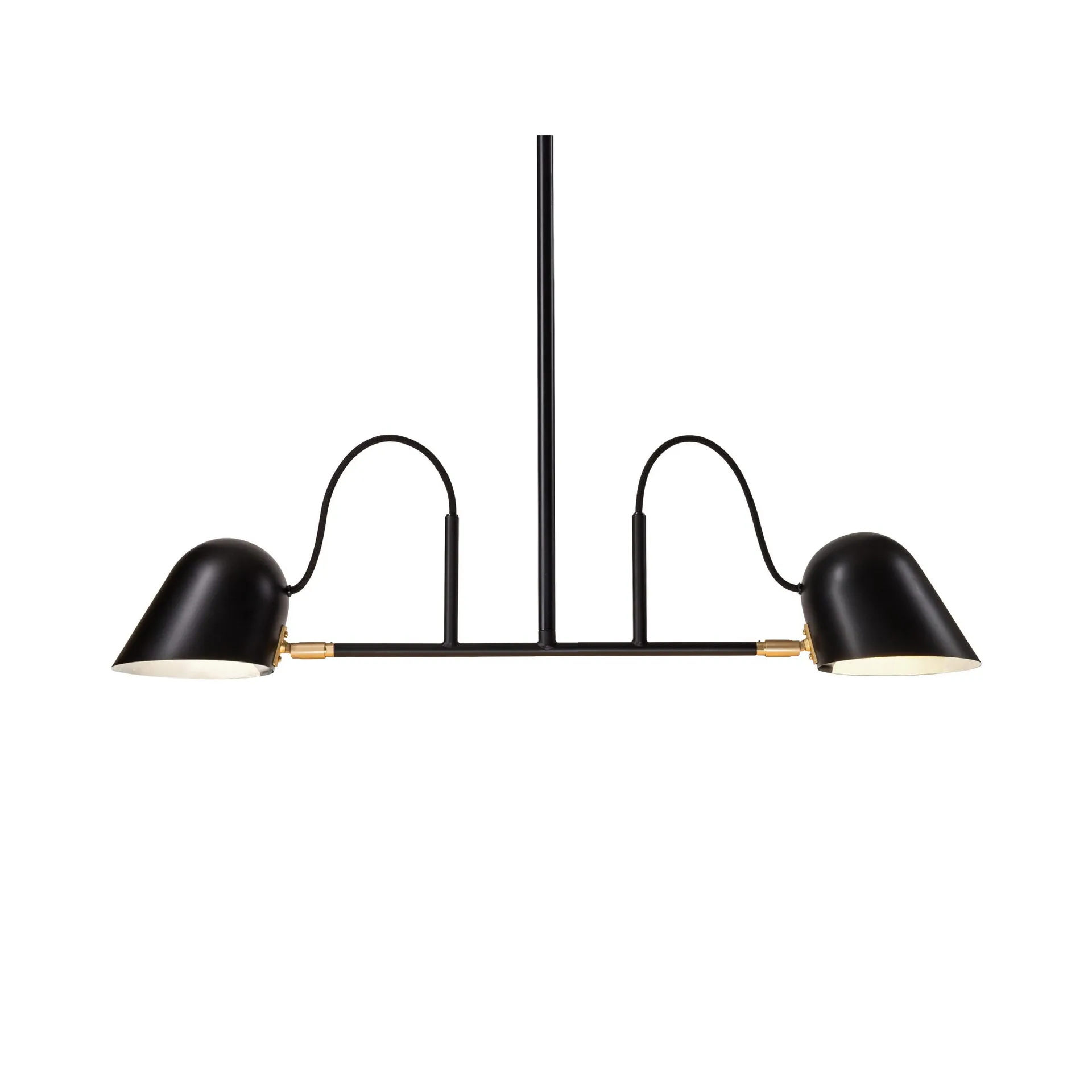 Streck 1700 pendant lamp, Black/brass, fixed mounting Örsjö Belysning