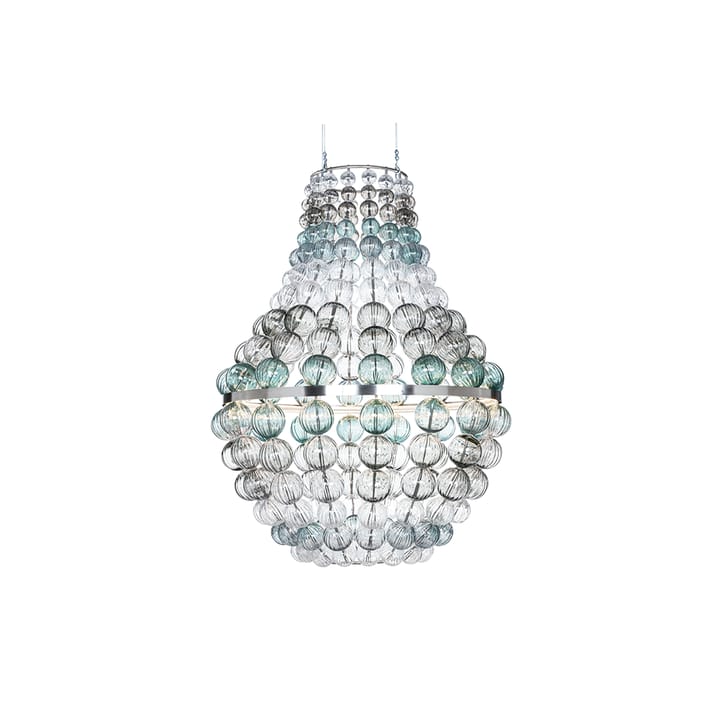 The Crown chandelier - Stainless steel, green, smoke-coloured & clear glass - Örsjö Belysning