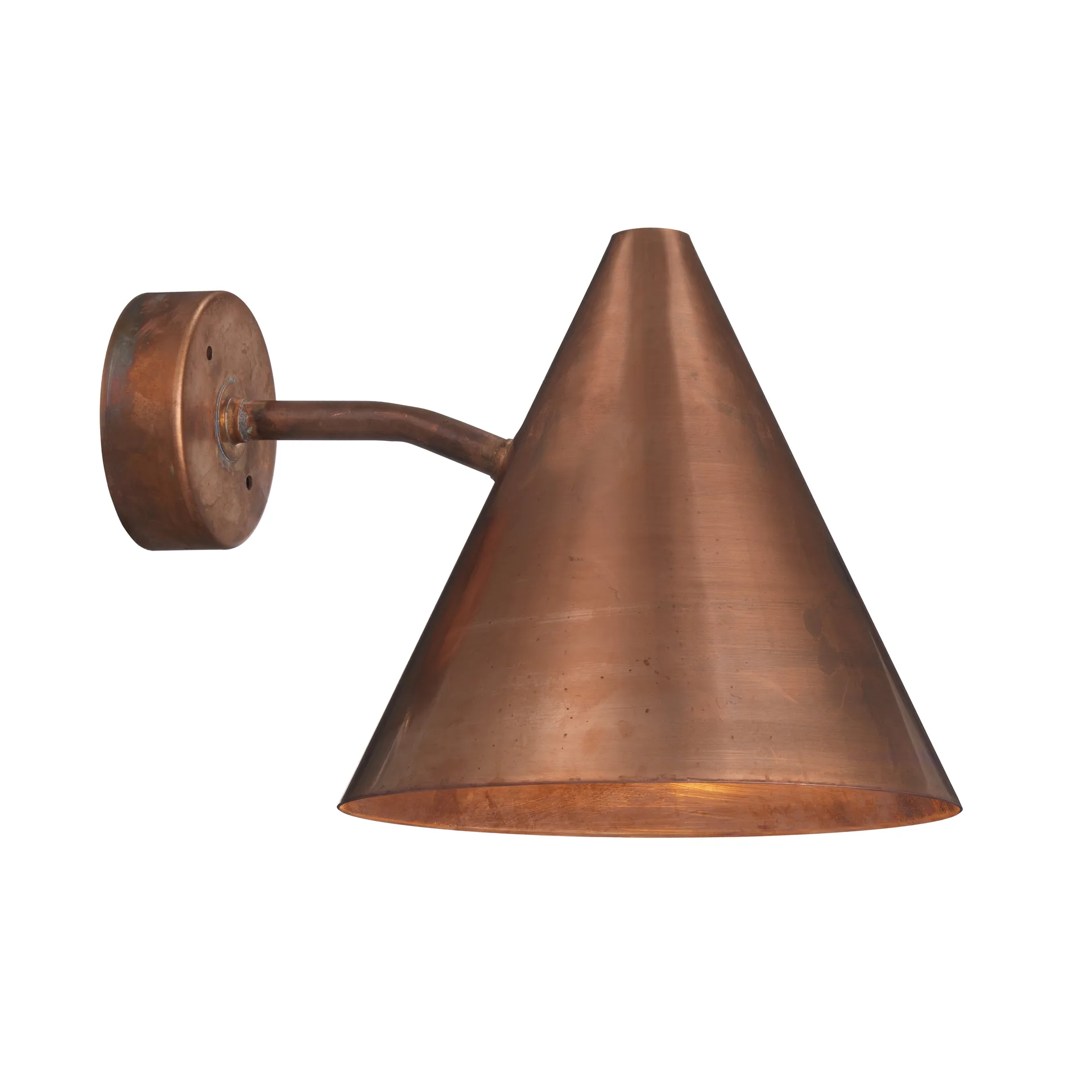 Tratten wall lamp, rough copper Örsjö Belysning