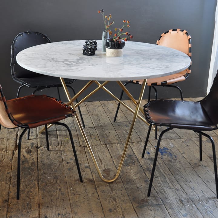 Big O Table dining table, Marble marquina. stainless steel stand OX Denmarq