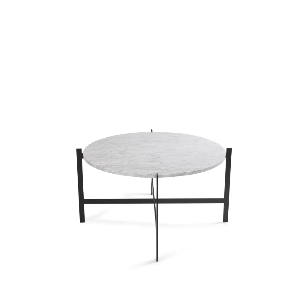 Deck coffee table, marble white. black stand OX Denmarq