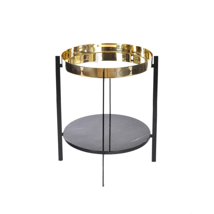 Deck tray table - brass. black stand. black marbleshelf - OX Denmarq