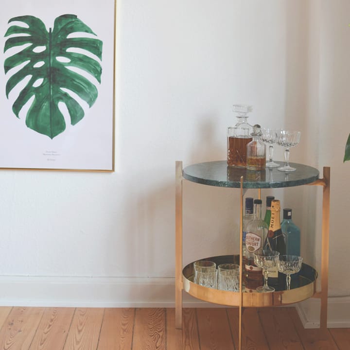 Deck tray table - brass. black stand. black marbleshelf - OX Denmarq