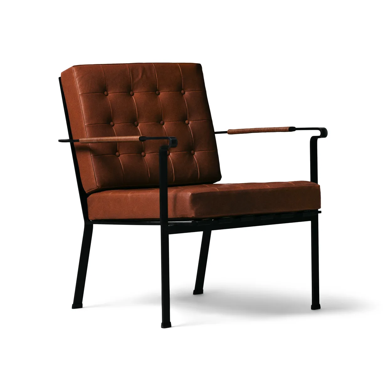 OX Denmarq Heather Chair armchair black frame Cognac