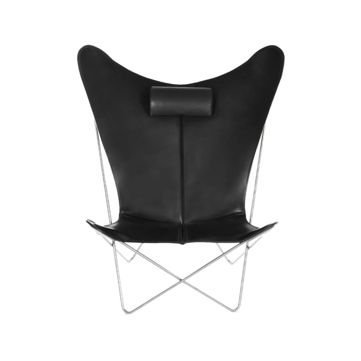KS Chair bat armchair - leather black. stainless steel stand - OX Denmarq