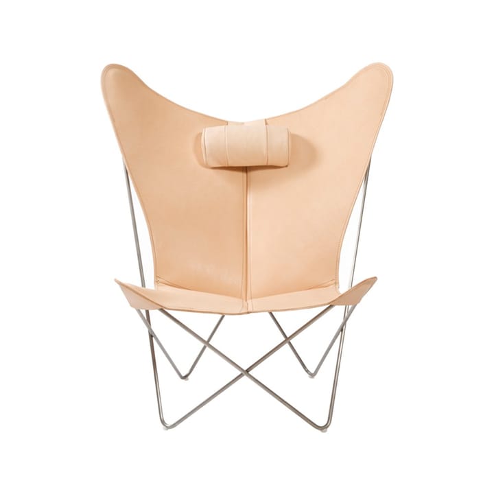 KS Chair bat armchair - leather nature. stainless steel stand - OX Denmarq