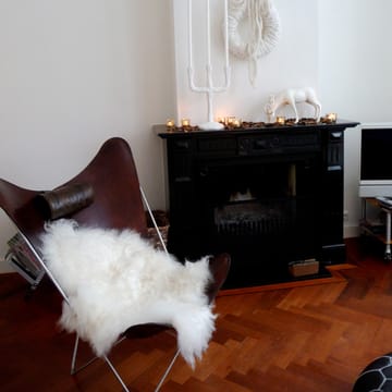 KS Chair bat armchair - leather nature. stainless steel stand - OX Denmarq