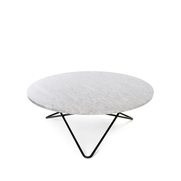 Large O Table coffee table - Marble carrara. black laquered stand - OX Denmarq