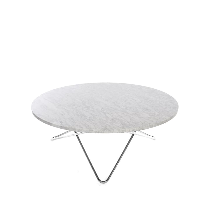 Large O Table coffee table - Marble carrara. stainless steel stand - OX Denmarq