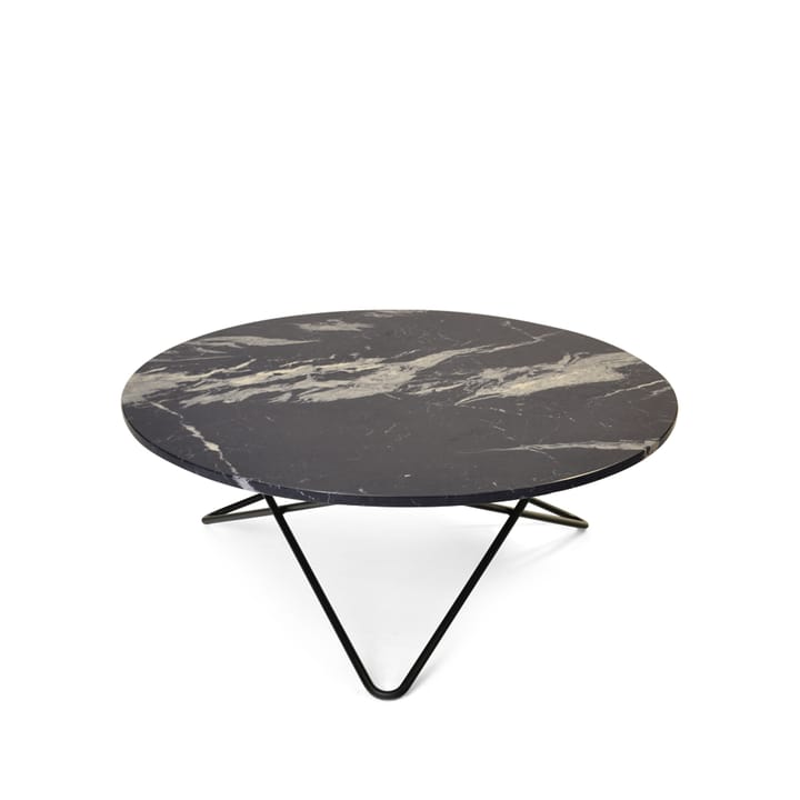 Large O Table coffee table - Marble marquina matt. blacklack stand - OX Denmarq