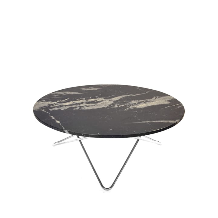 Large O Table coffee table - Marble marquina matt. stainless steel stand - OX Denmarq