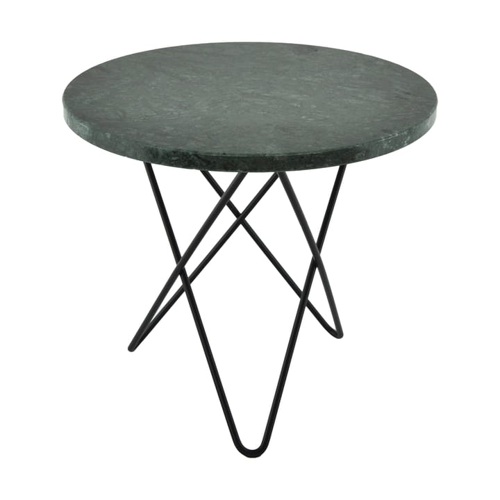 Mini O side table Ø40 H37. black undercarriage - green marble - OX Denmarq