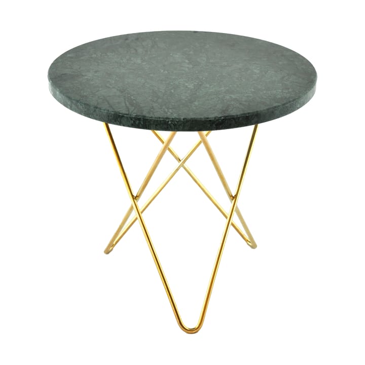 Mini O sideboard Ø40 H37, brass base - Green marble - OX Denmarq