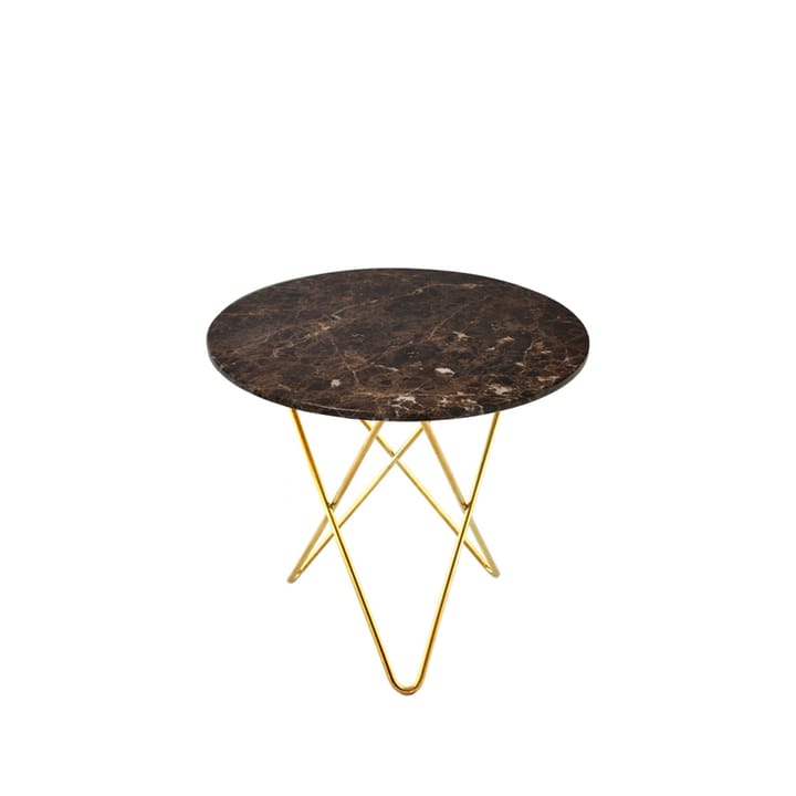 Mini O Table coffee table - brown. brass stand - OX Denmarq
