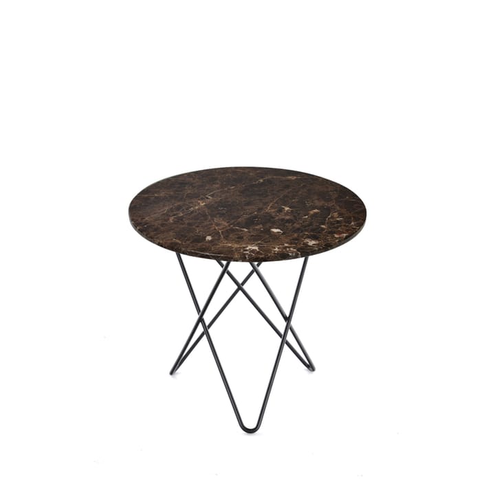 Mini O Table coffee table - marble brown. black laquered stand - OX Denmarq