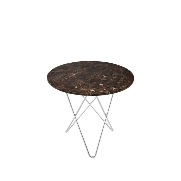 Mini O Table coffee table - marble brown. stainless steel stand - OX Denmarq